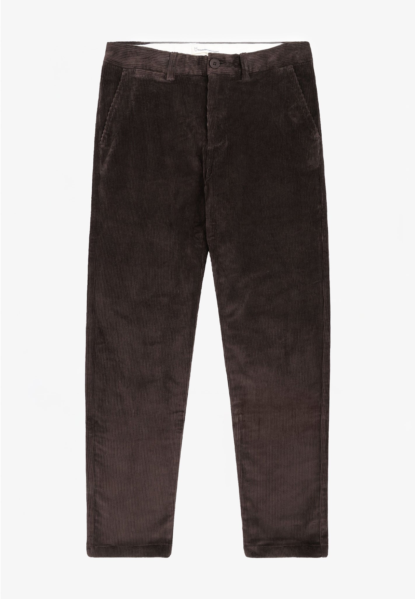KNOWLEDGE COTTON - Chuck Regular Cord Chino Pants - Chocolate Torte - BACKYARD