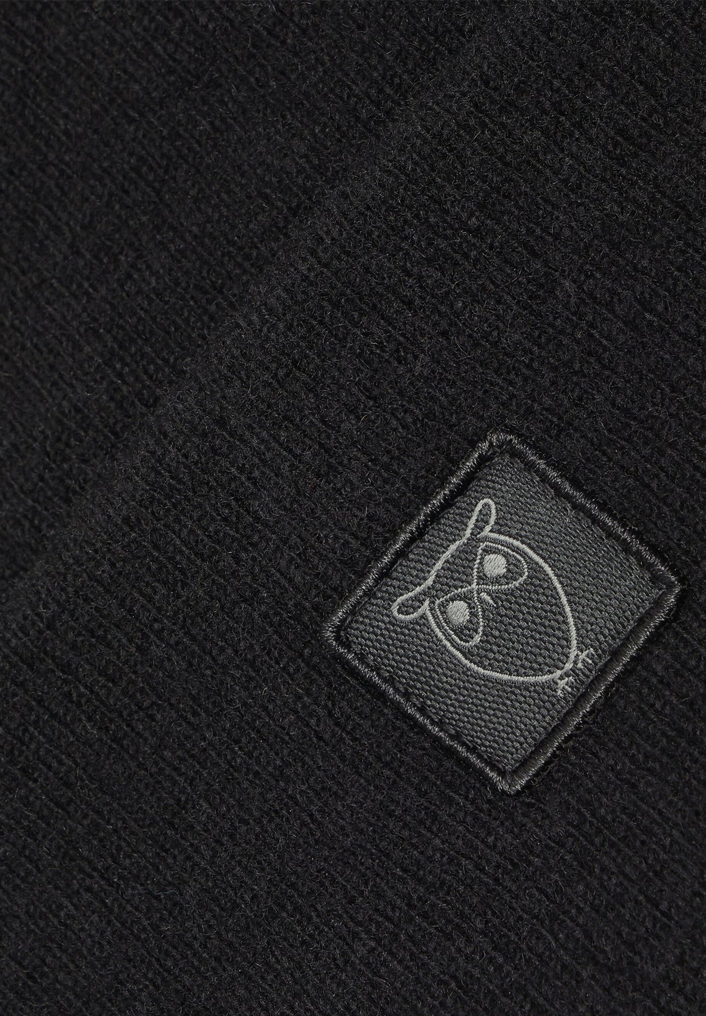 KNOWLEDGE COTTON - Double Layer Rib Wool Beanie - Black Jet - BACKYARD