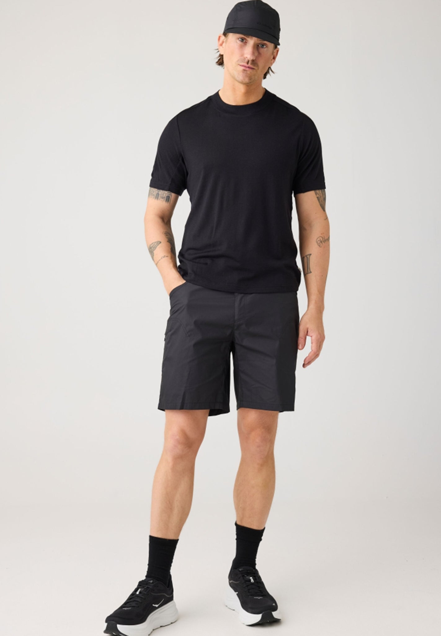 KNOWLEDGE COTTON - Dynamic Wool 175 Single Constructed T-Shirt - Black Jet - BACKYARD