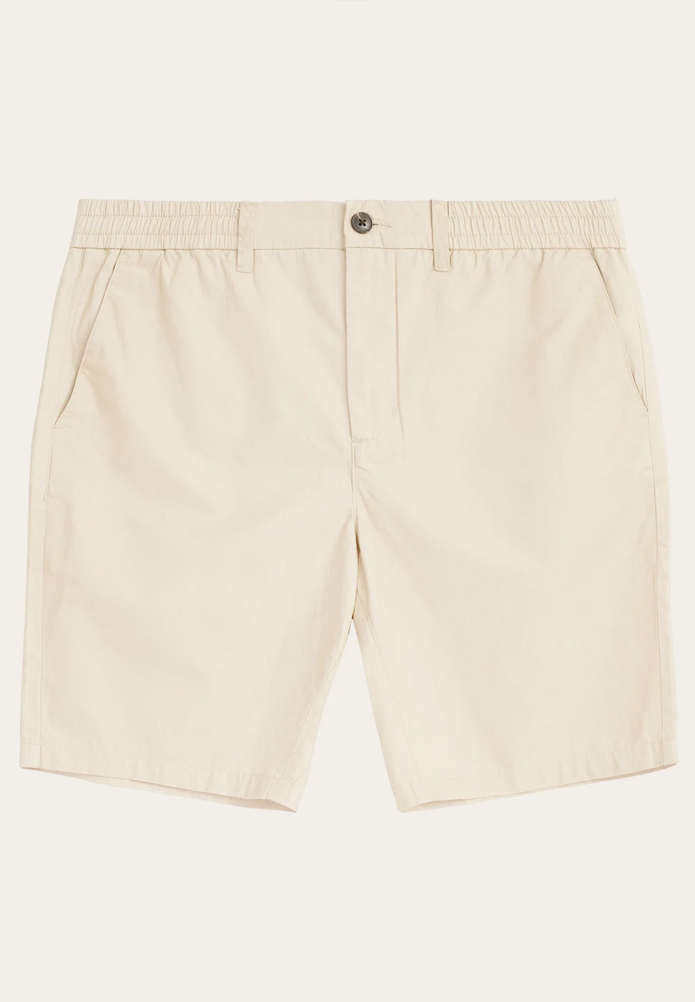 KNOWLEDGE COTTON - Fig Loose Poplin Elastic Waist String Shorts - Light Feather Gray - BACKYARD