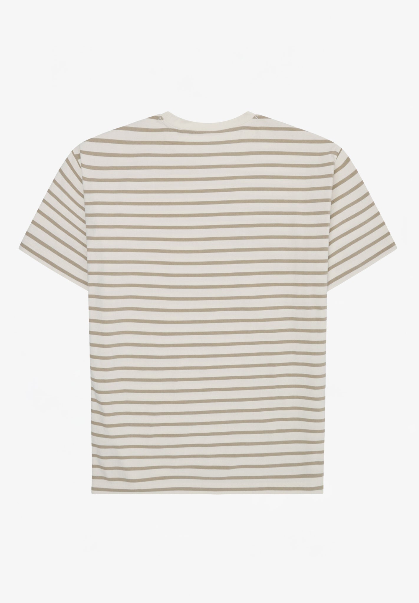 KNOWLEDGE COTTON - Organic Cotton Striped T-Shirt - Beige Stripe - BACKYARD