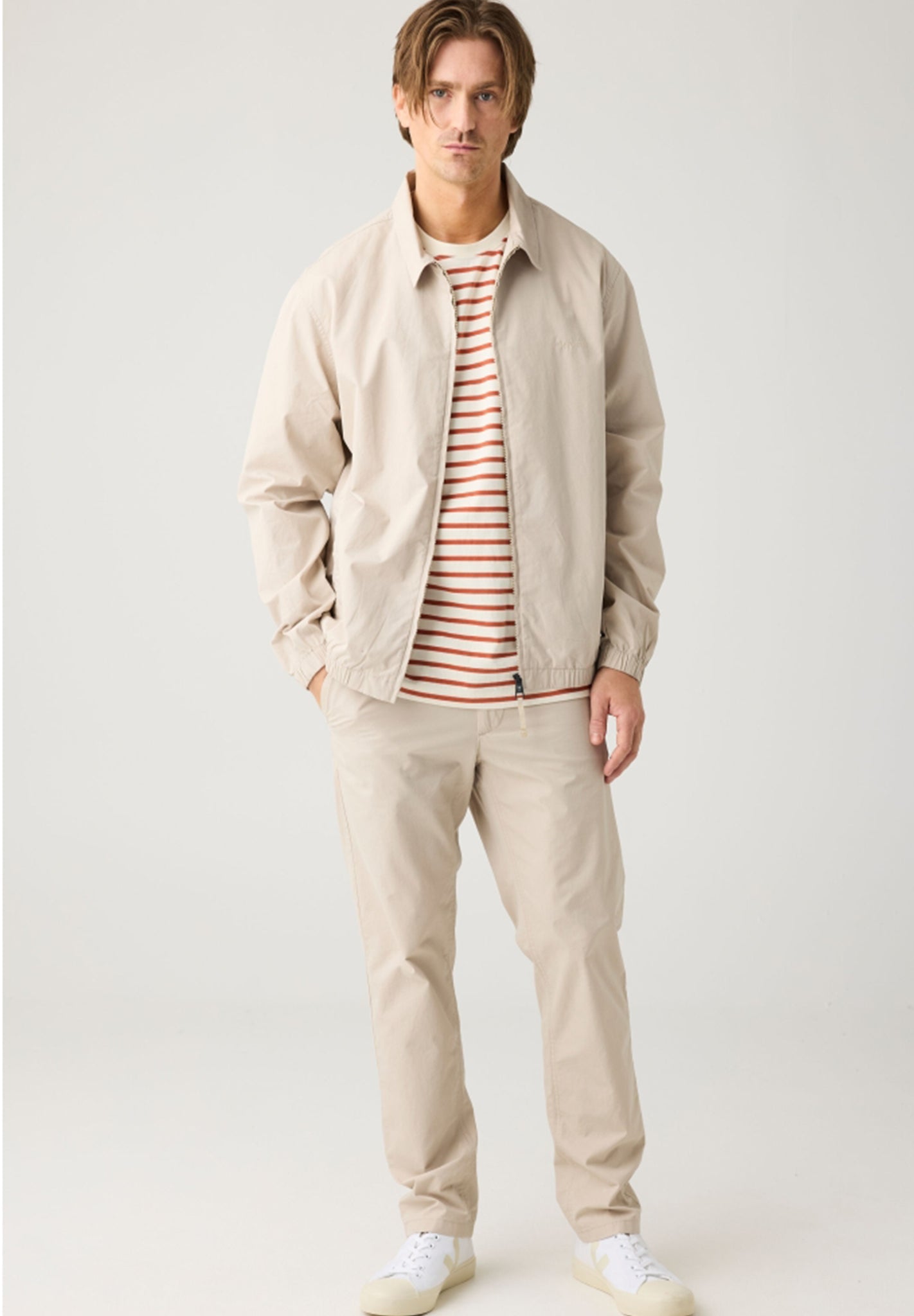 KNOWLEDGE COTTON - Organic Cotton Striped T-Shirt - Red Stripe - BACKYARD