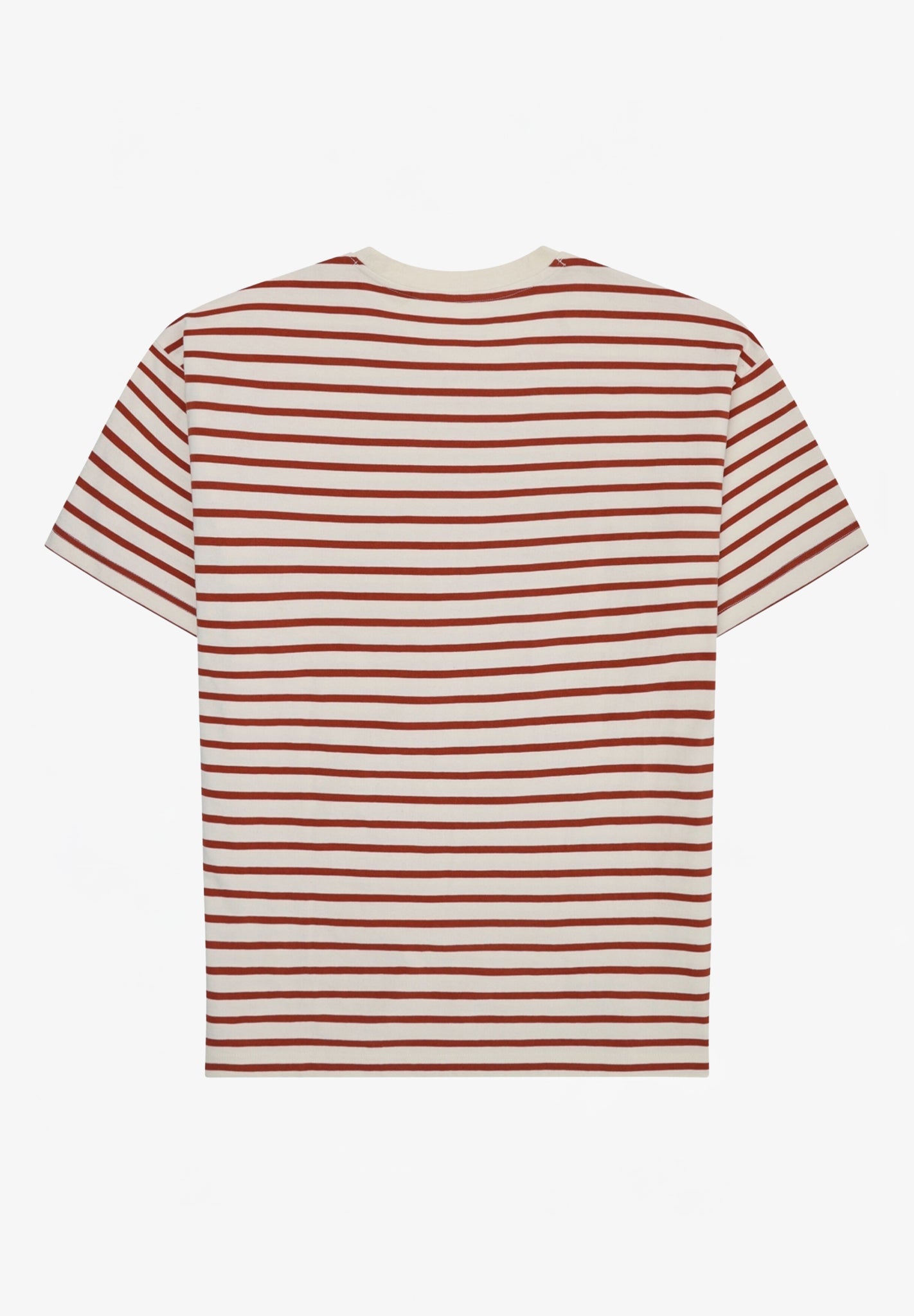 KNOWLEDGE COTTON - Organic Cotton Striped T-Shirt - Red Stripe - BACKYARD