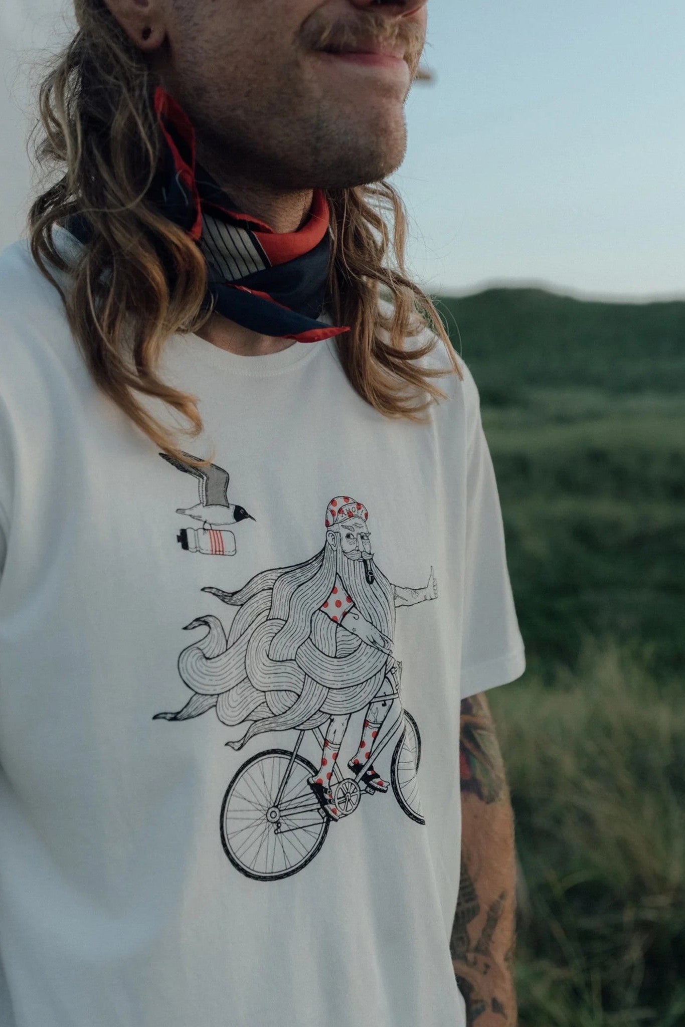 LAKOR - Beard On A Bike T-Shirt - Starwhite - BACKYARD