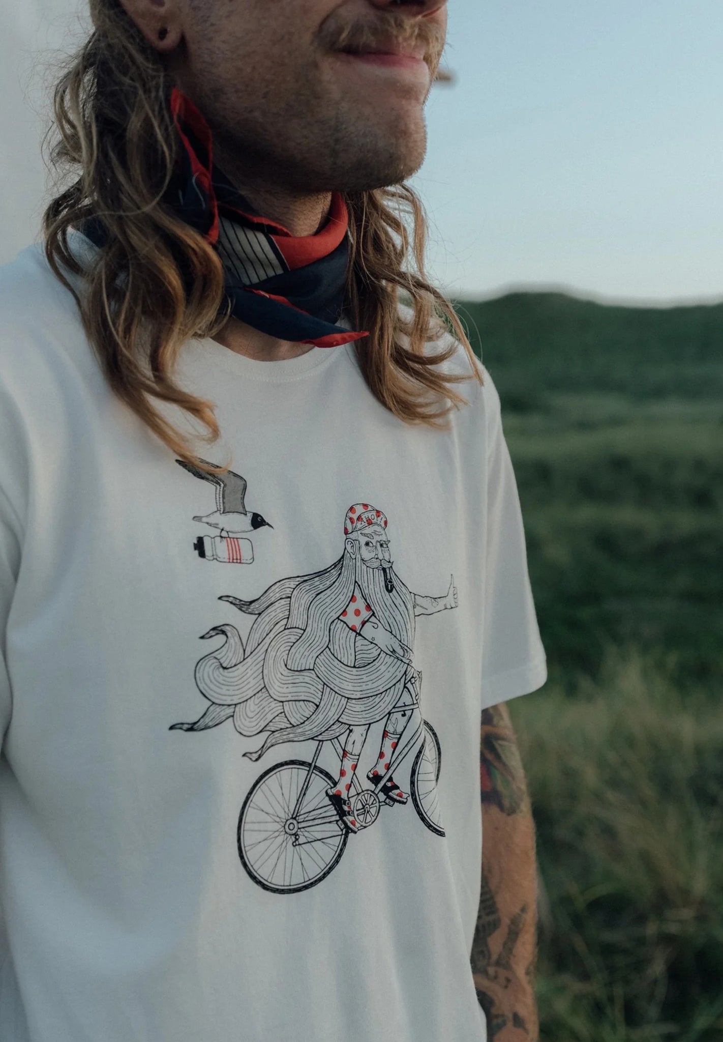 LAKOR - Beard On A Bike T-Shirt - Starwhite - BACKYARD