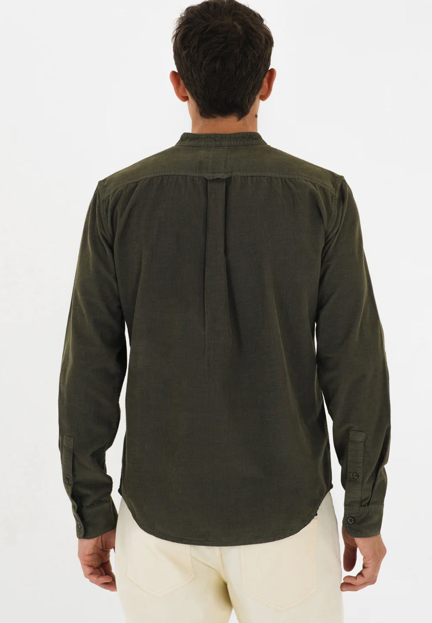 NOWADAYS - Garment Dyed Babycord Shirt - Mineral Green - BACKYARD