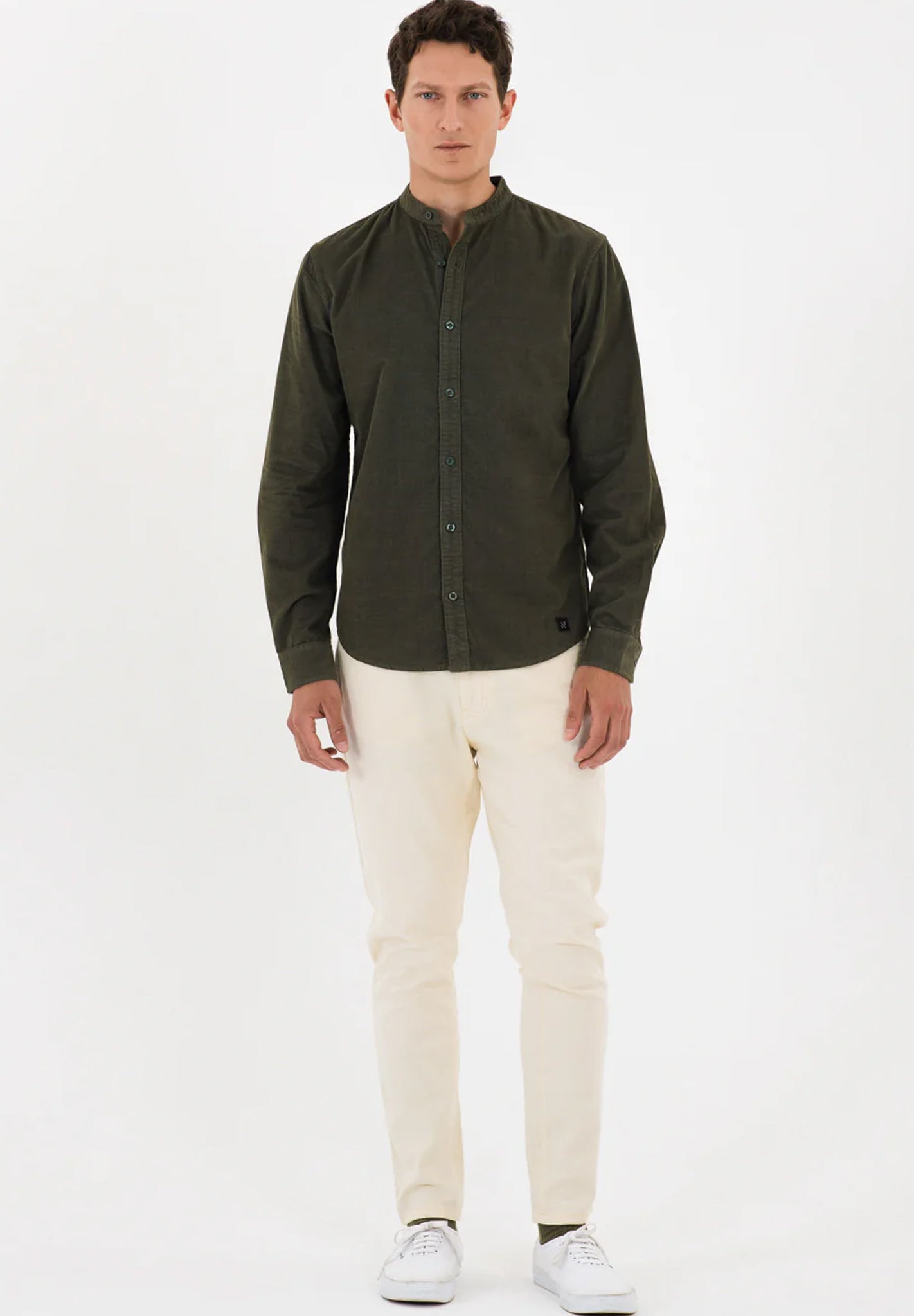 NOWADAYS - Garment Dyed Babycord Shirt - Mineral Green - BACKYARD