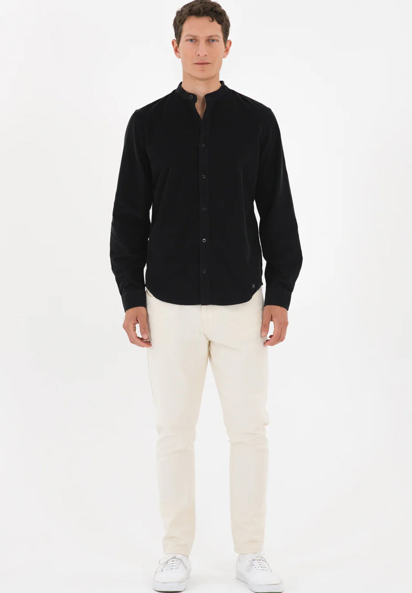 NOWADAYS - Garment Dyed Babycord Shirt - Beauty Black - BACKYARD