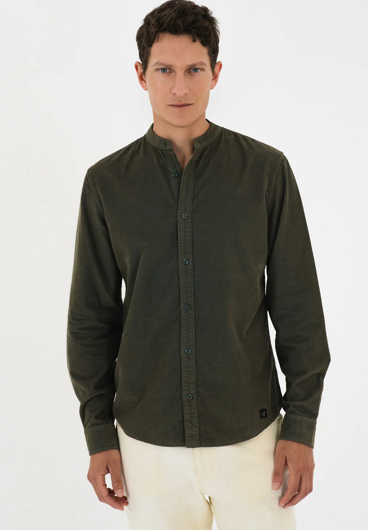 NOWADAYS - Garment Dyed Babycord Shirt - Mineral Green - BACKYARD