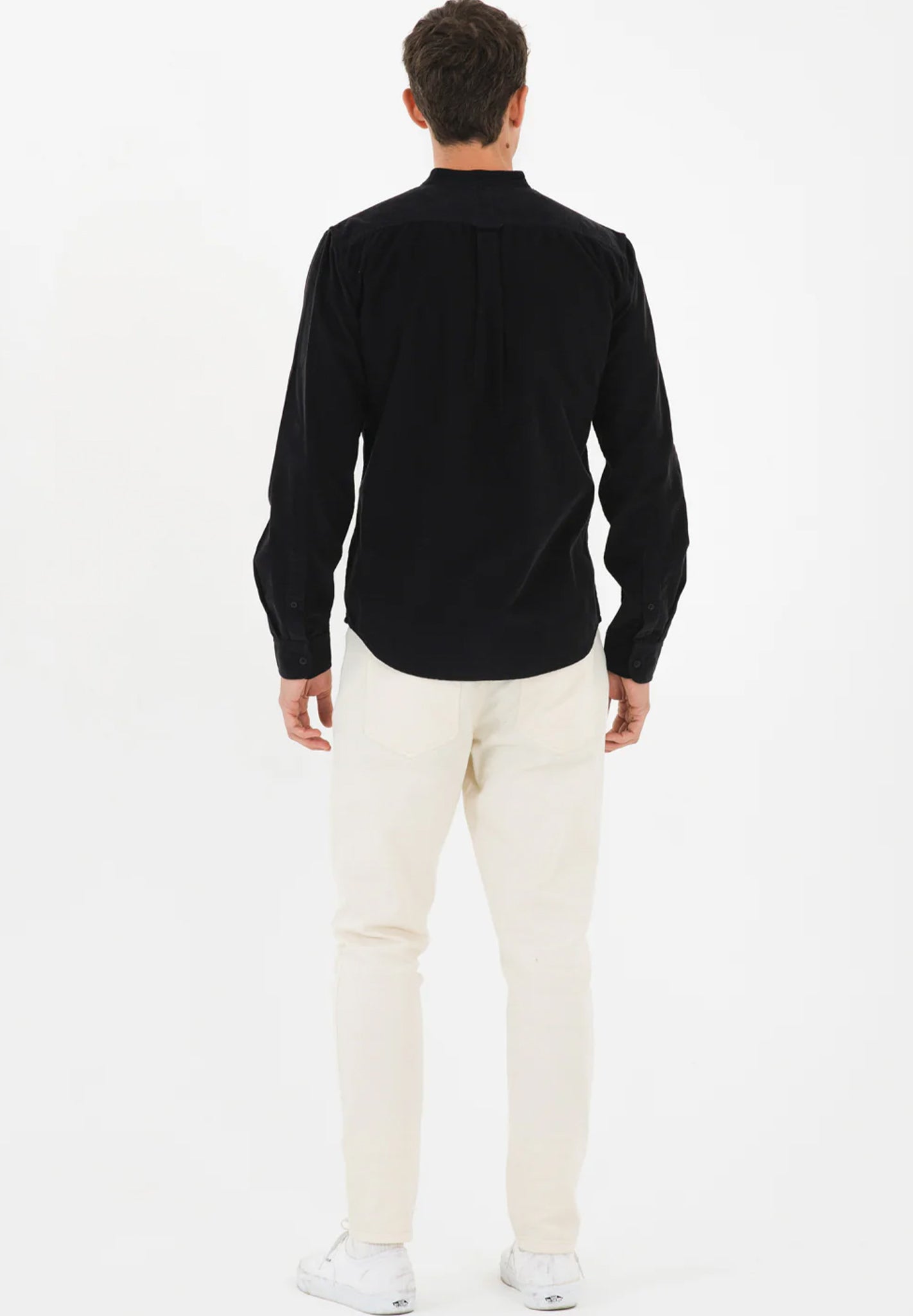 NOWADAYS - Garment Dyed Babycord Shirt - Beauty Black - BACKYARD