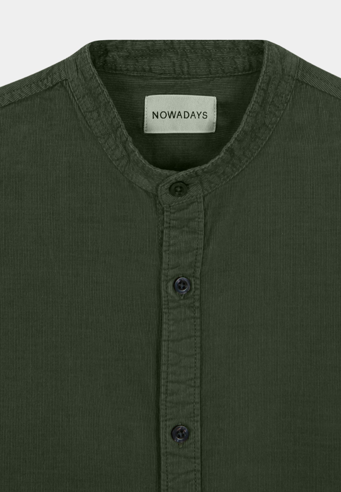 NOWADAYS - Garment Dyed Babycord Shirt - Mineral Green - BACKYARD