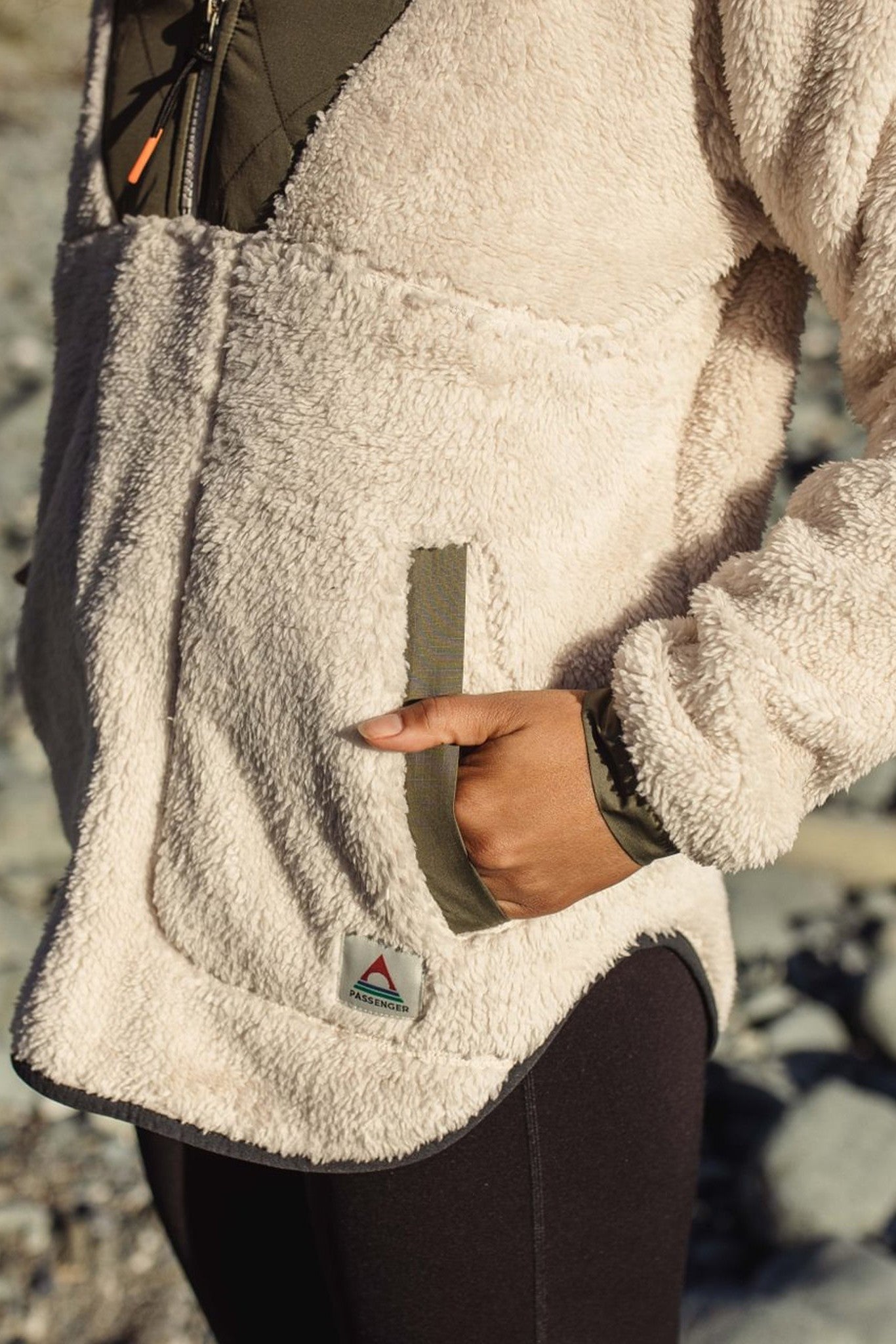 PASSENGER - Beaumont Recycled Sherpa Hooded Fleece - Vintage White - BACKYARD