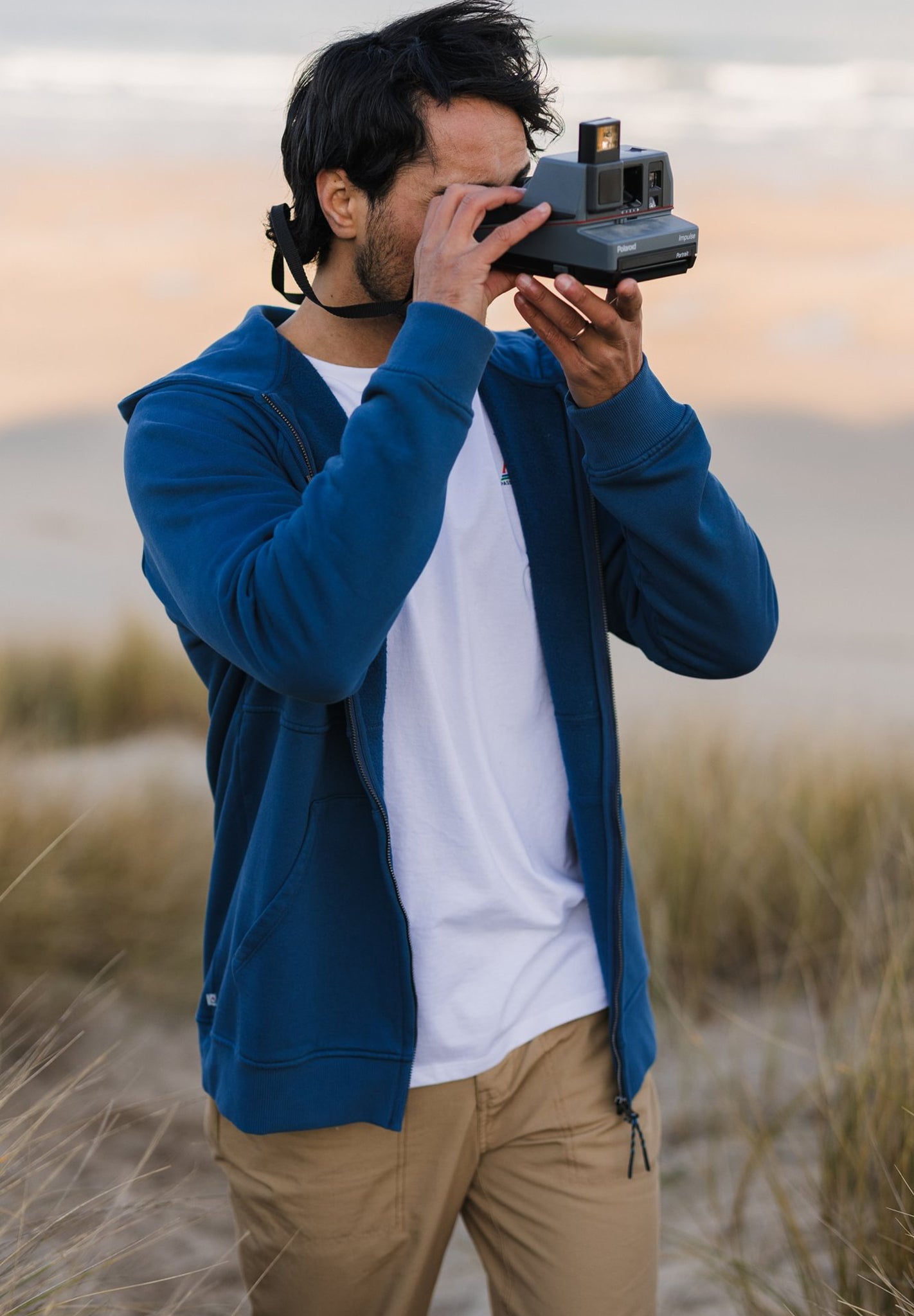 PASSENGER - Heritage Full Zip Recycled Cotton Hoodie - Dark Denim - BACKYARD