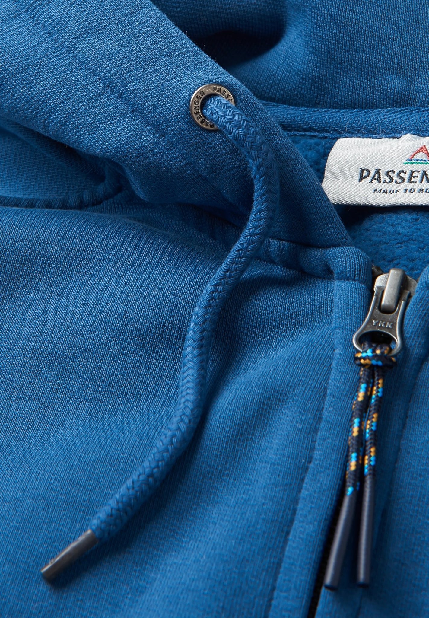 PASSENGER - Heritage Full Zip Recycled Cotton Hoodie - Dark Denim - BACKYARD