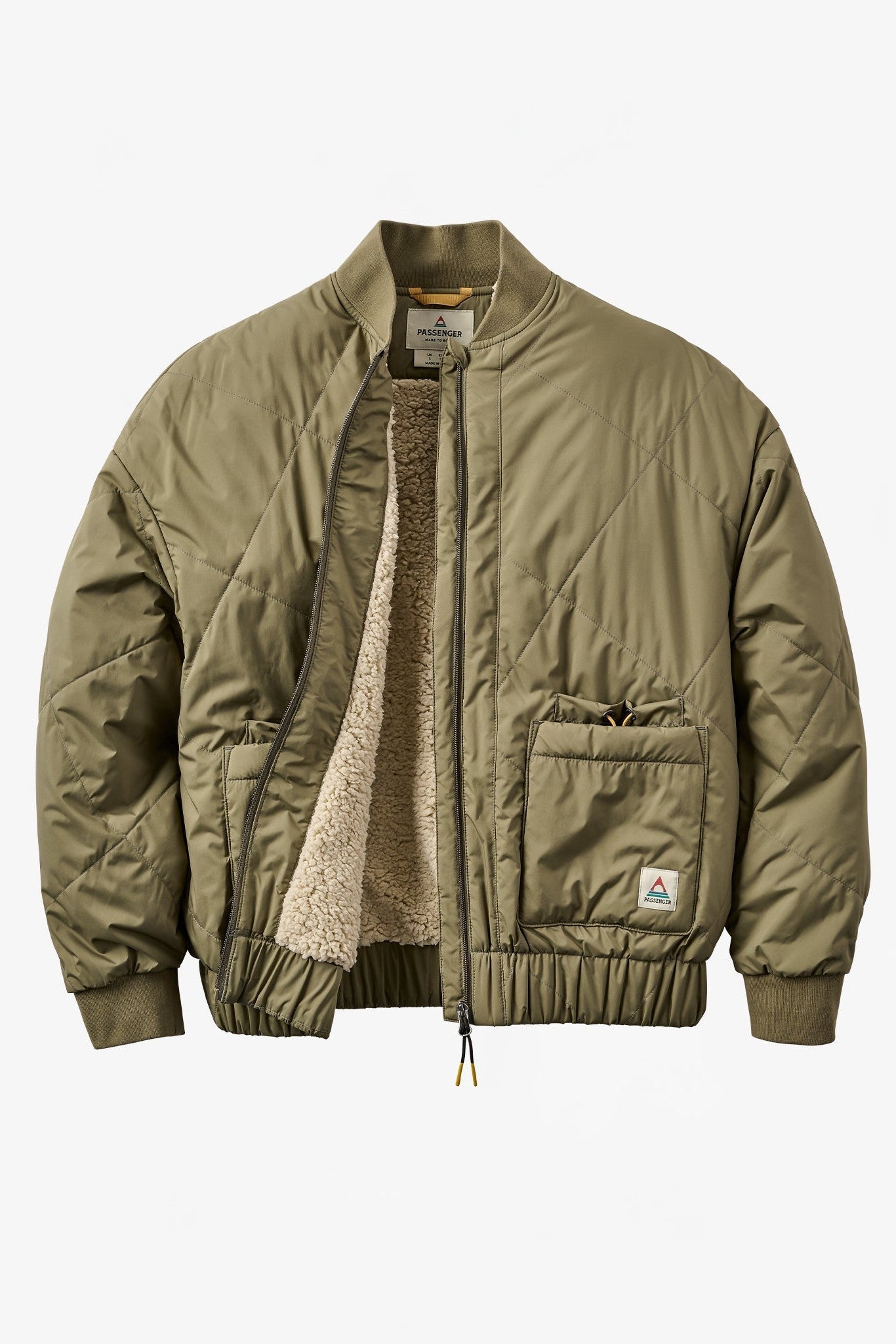 PASSENGER - Lucia Sherpa Lined Bomber Jacket - Dusty Olive - BACKYARD
