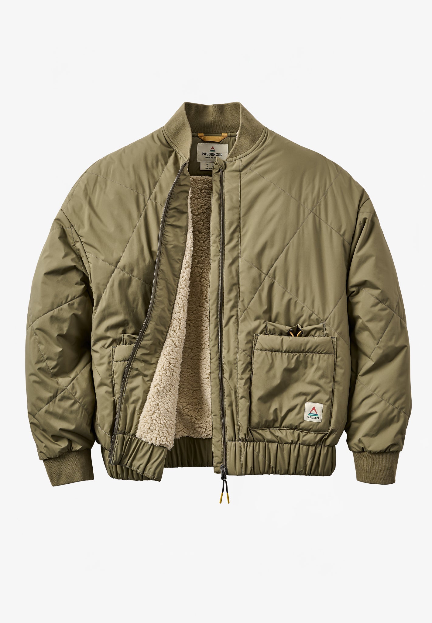 PASSENGER - Lucia Sherpa Lined Bomber Jacket - Dusty Olive - BACKYARD