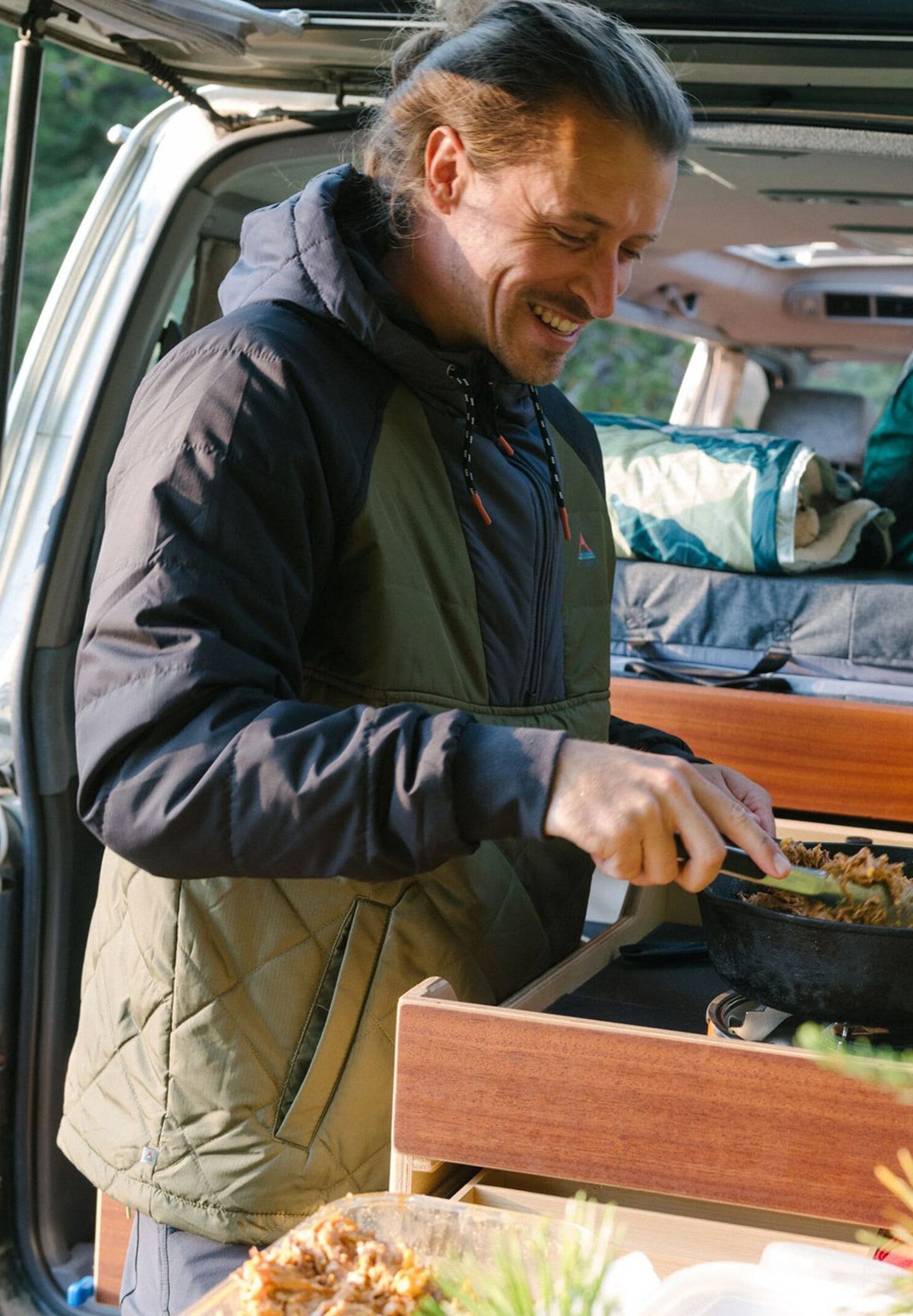 PASSENGER - Oceanic Recycled Insulated 1/2 Zip Jacket - Black Khaki - BACKYARD