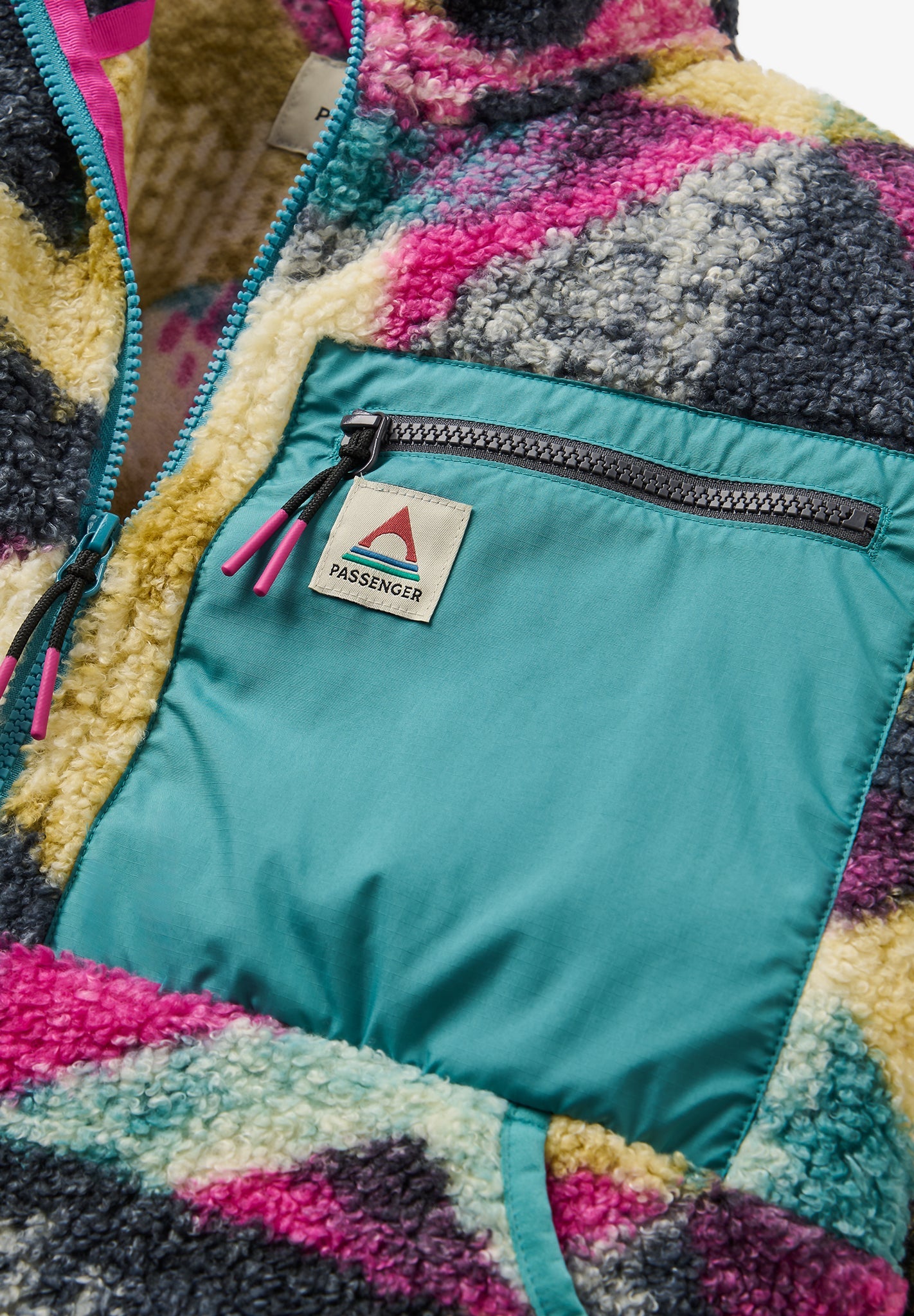 PASSENGER - Ravi Recycled Sherpa Fleece - Mosaic Mountain Charcoal - BACKYARD