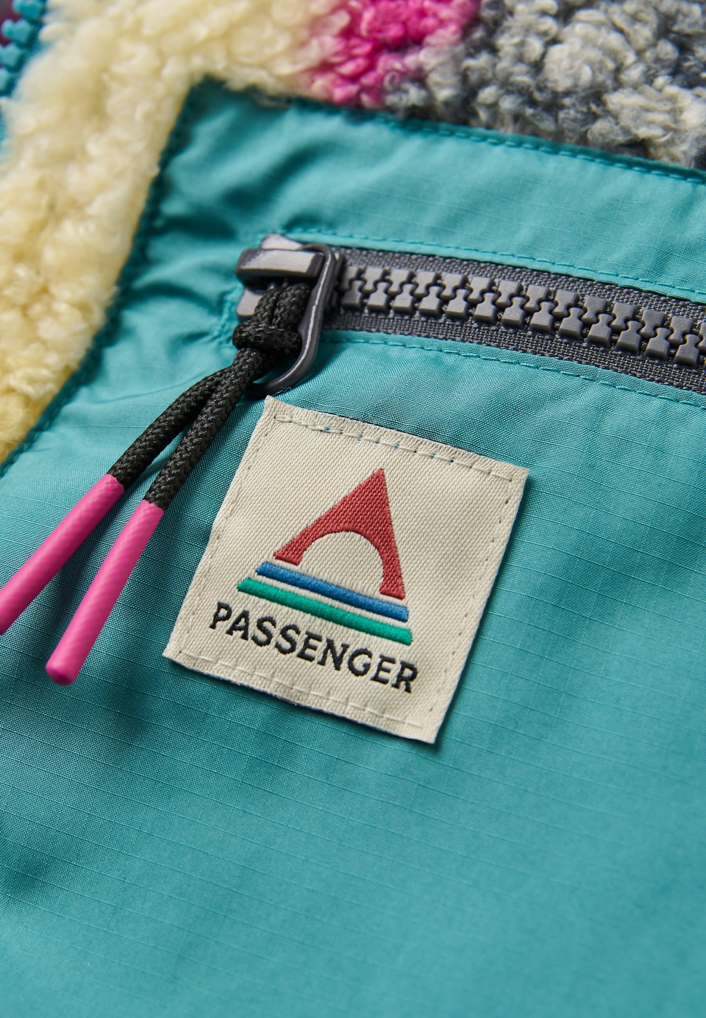 PASSENGER - Ravi Recycled Sherpa Fleece - Mosaic Mountain Charcoal - BACKYARD