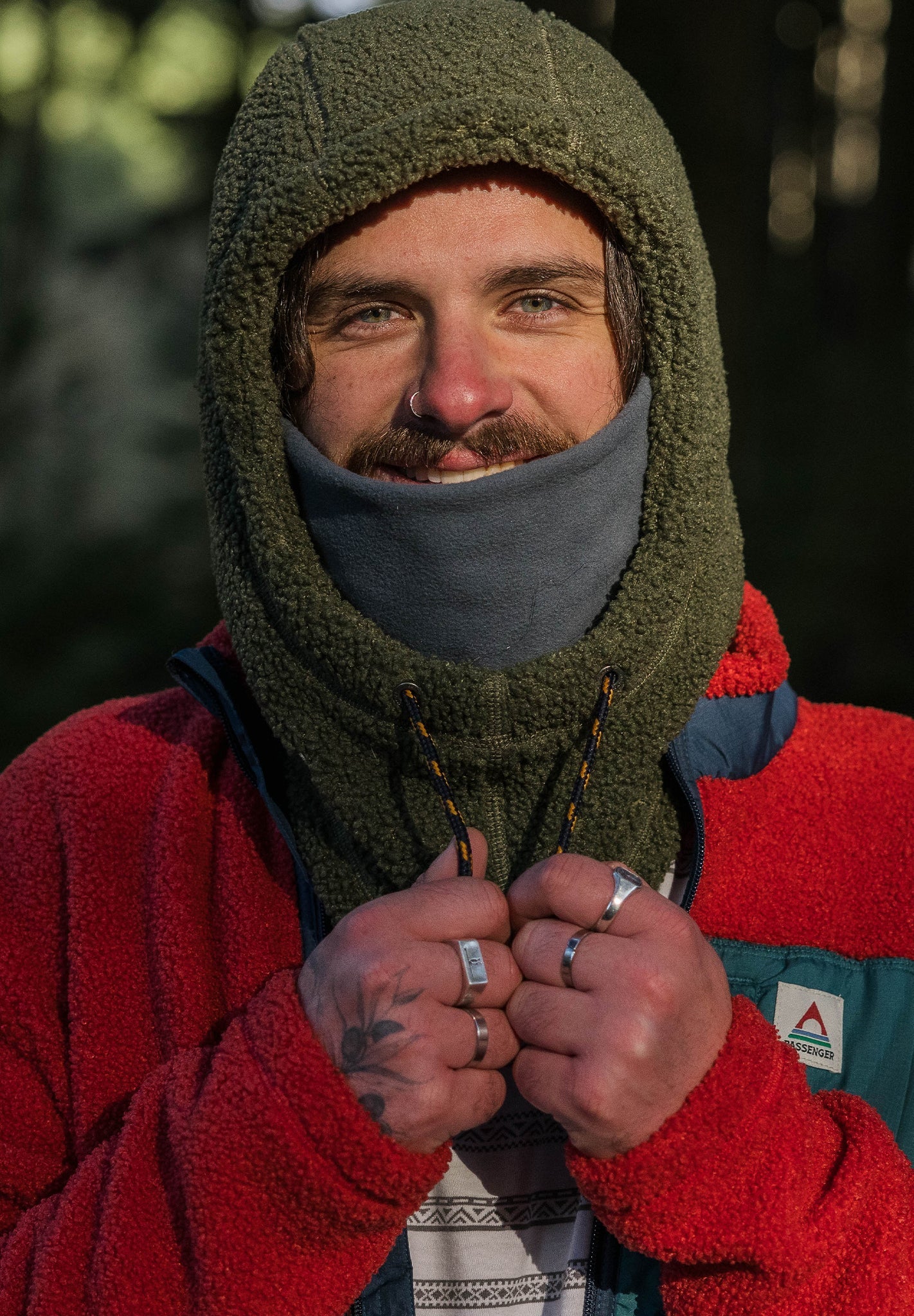 PASSENGER - Snowdrift Recycled Fleece Hood - Khaki - BACKYARD