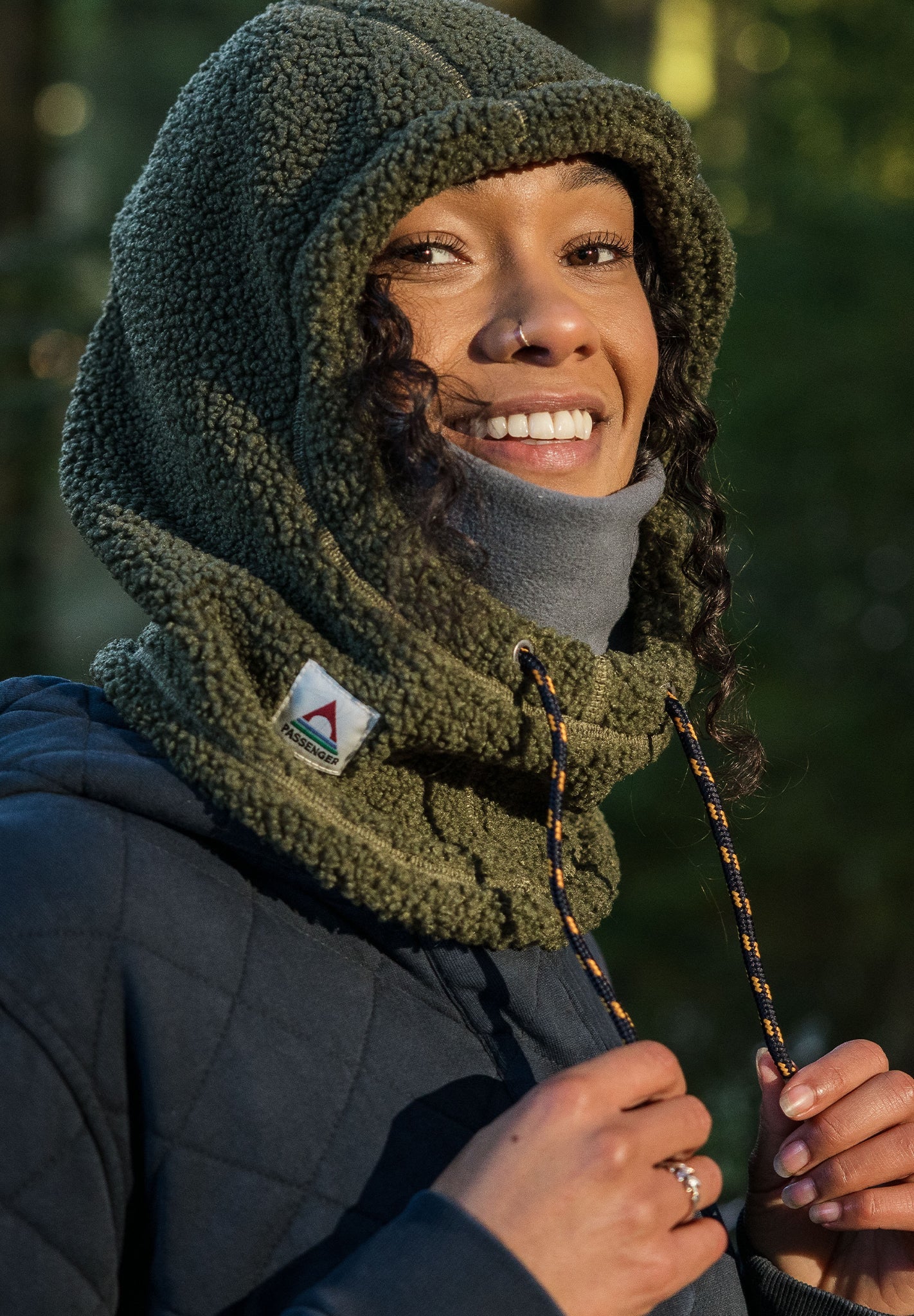 PASSENGER - Snowdrift Recycled Fleece Hood - Khaki - BACKYARD