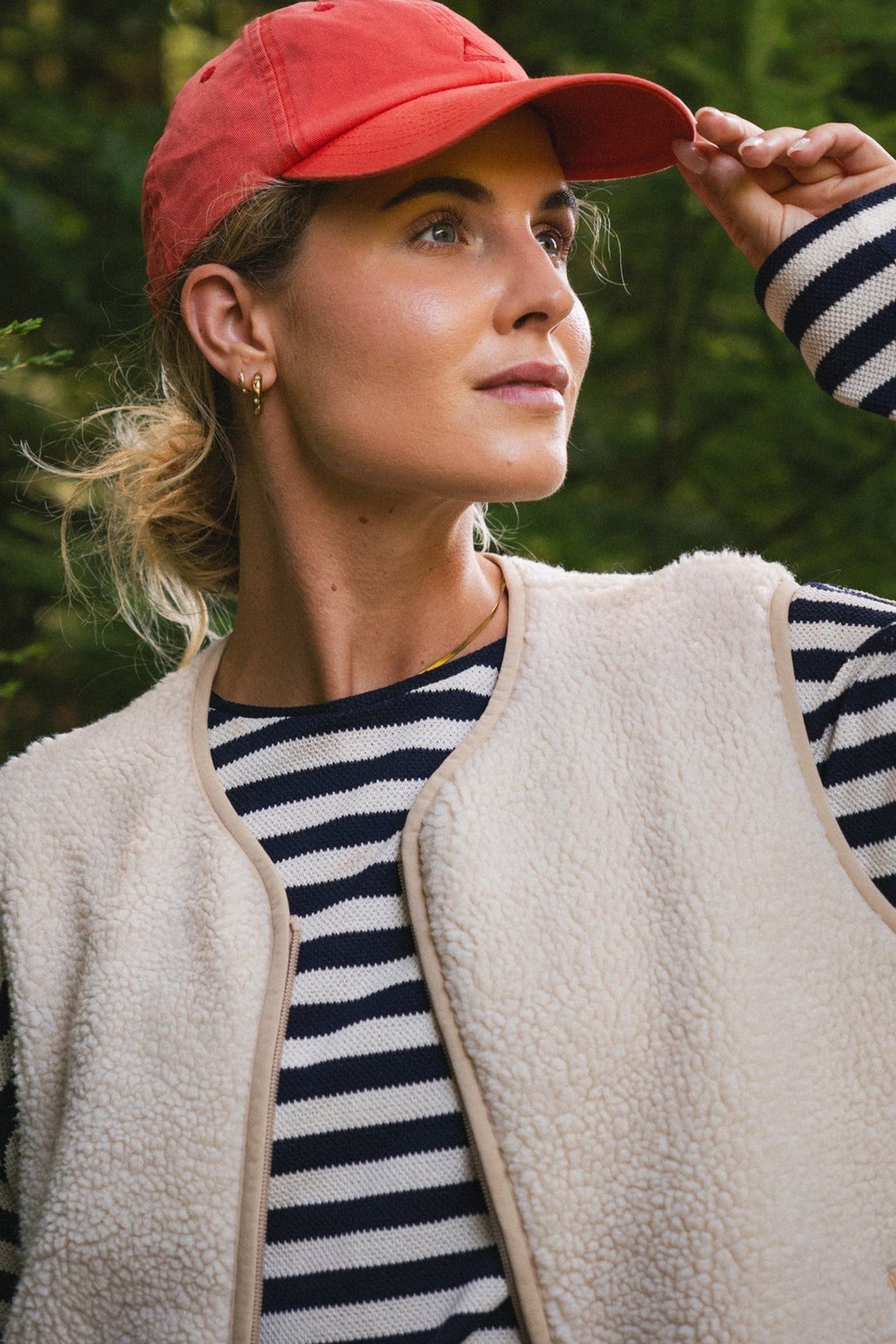 PASSENGER - Tawny Collarless Deep - Pile Sherpa Gilet - Oat - BACKYARD