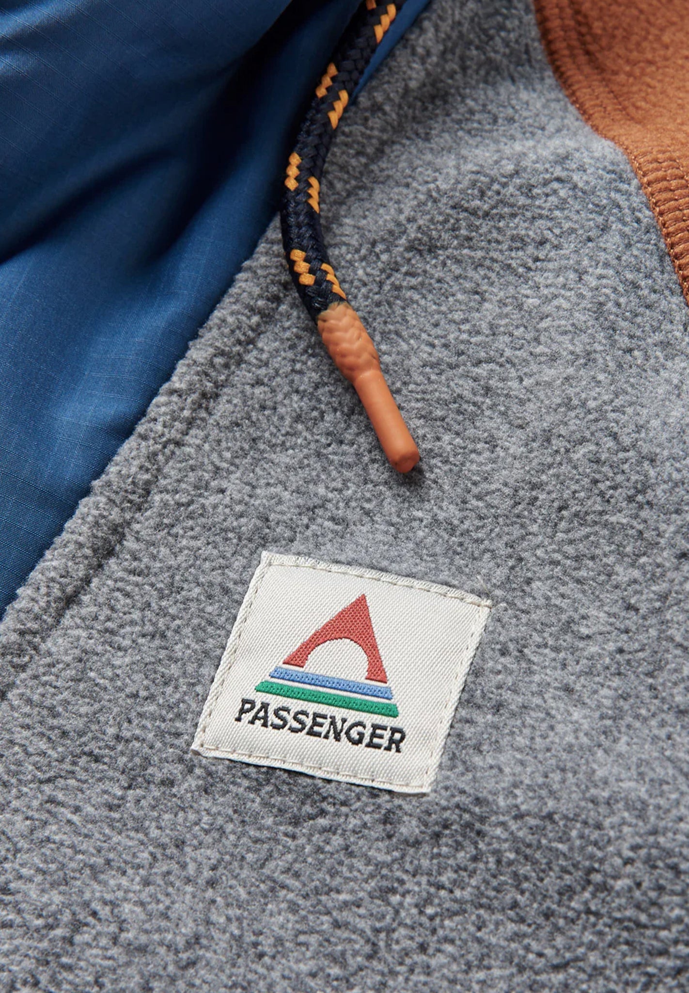 PASSENGER - Woodland Hooded 1/2 Zip Recycled Polar Fleece - Grey Marl - BACKYARD