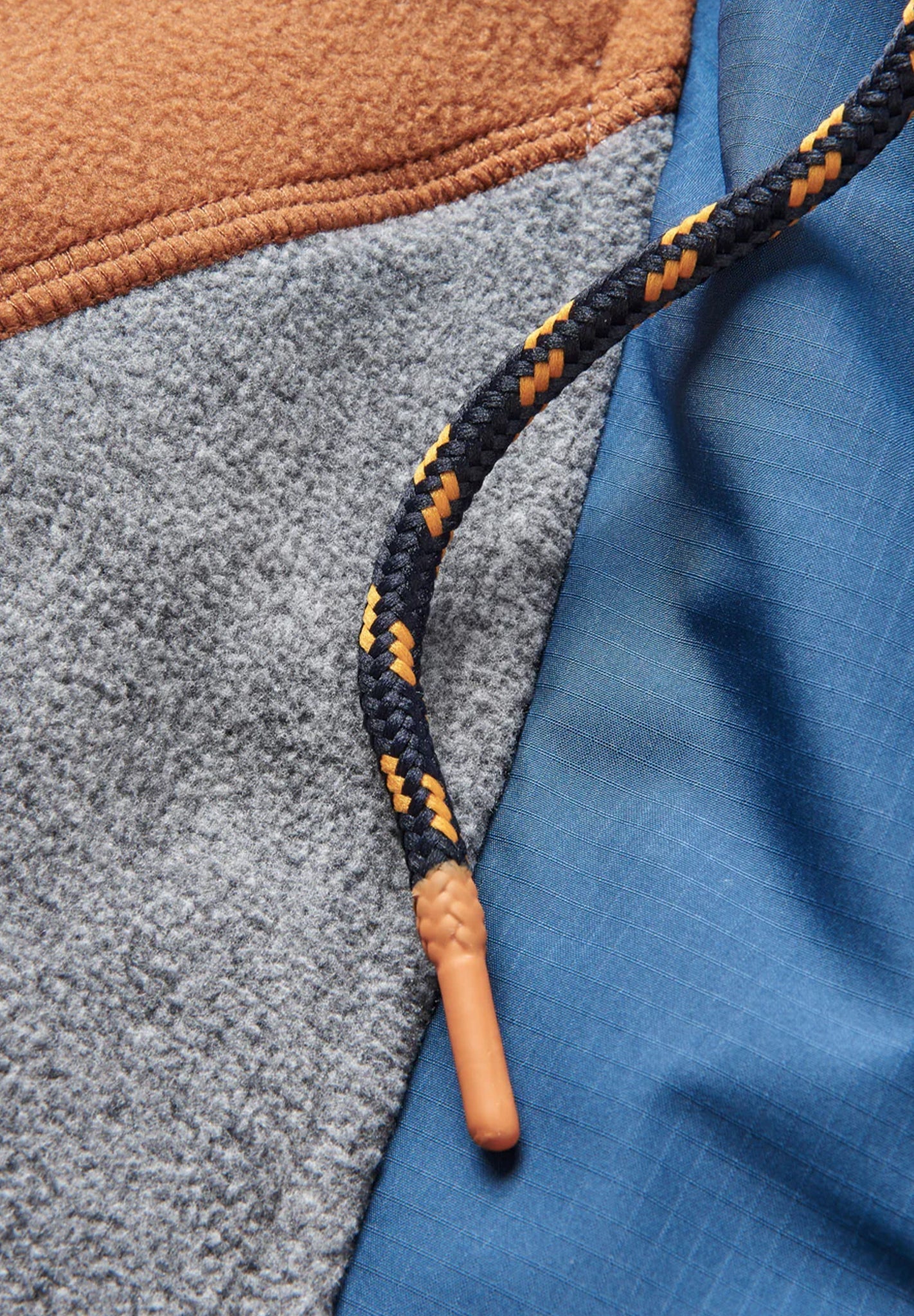 PASSENGER - Woodland Hooded 1/2 Zip Recycled Polar Fleece - Grey Marl - BACKYARD
