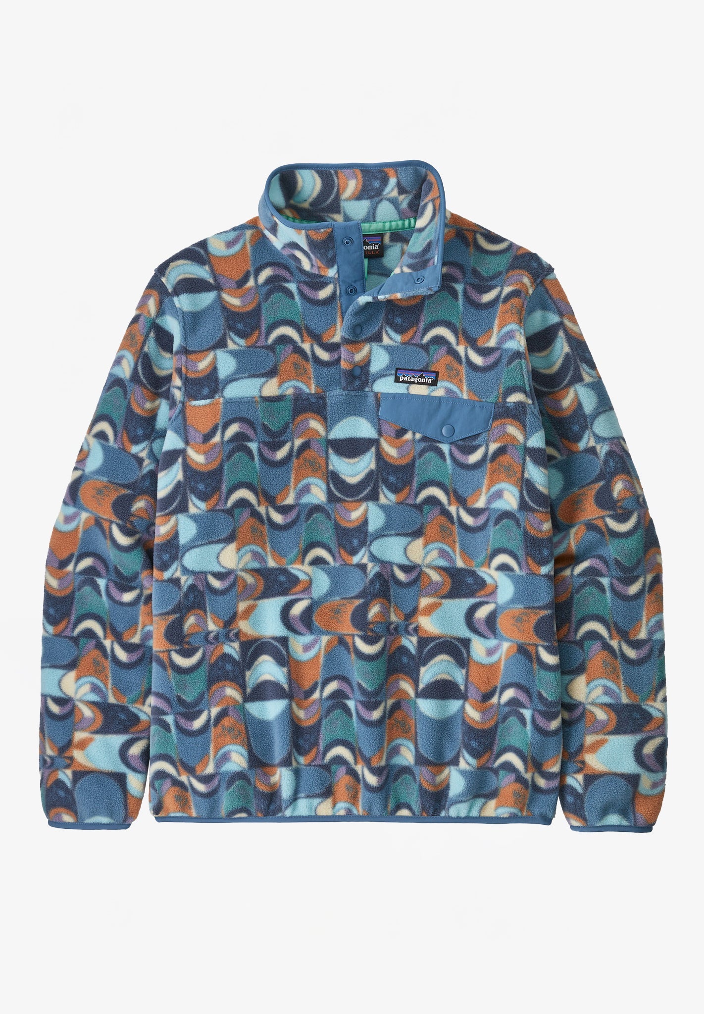 PATAGONIA - Women's Lightweight Synchilla Snap - T Pullover - Swallowtail Geo: Still Blue - BACKYARD
