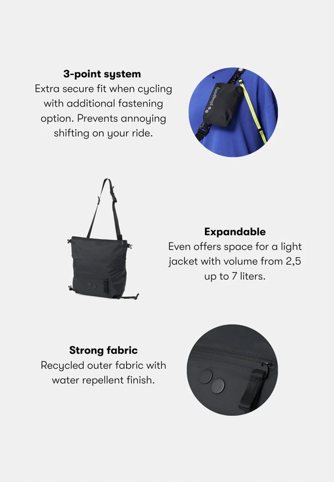 PINQPONQ - Aksel Hipbag - Solid Black - BACKYARD