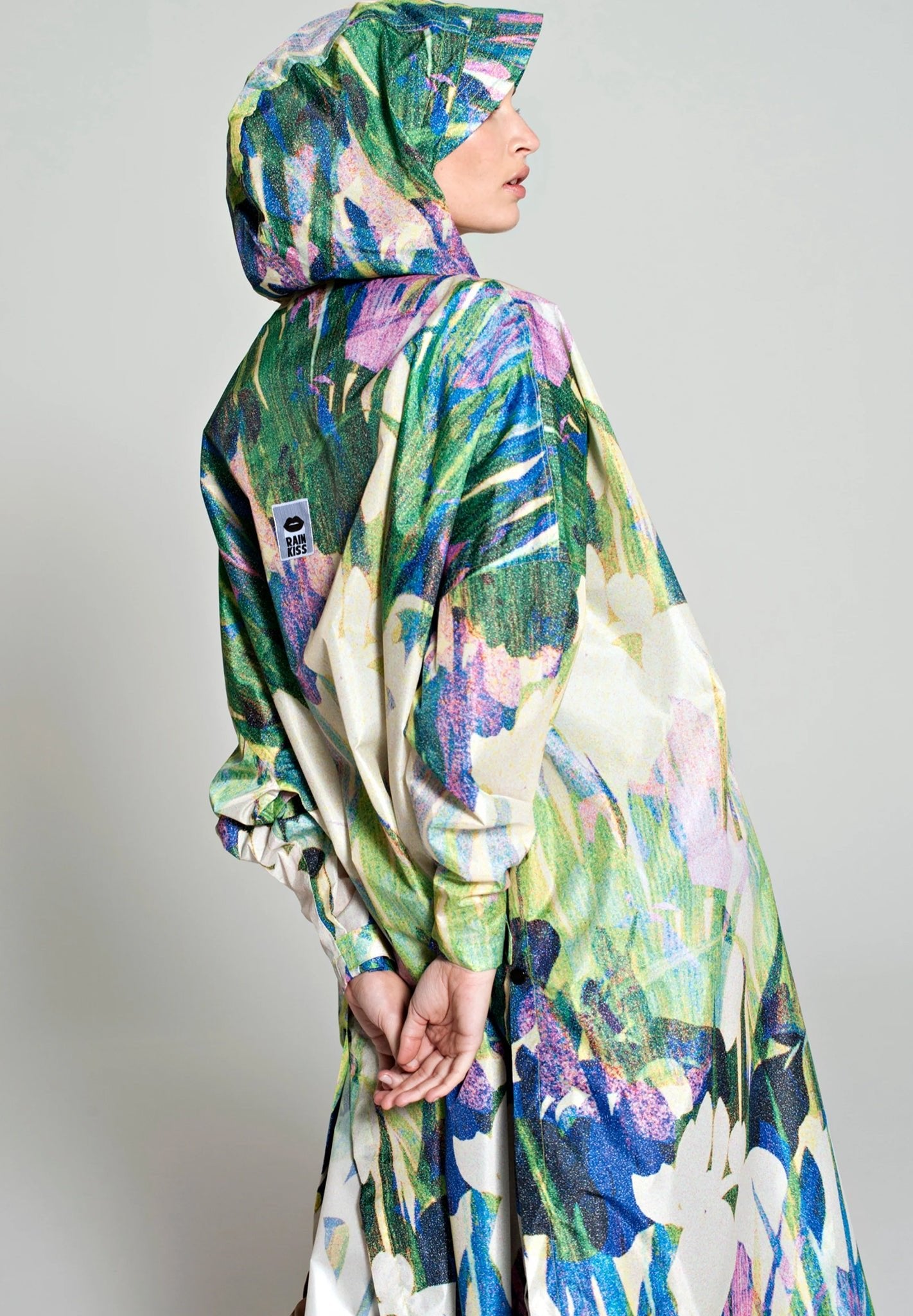 RAINKISS - Lily Rain Poncho - Green - BACKYARD