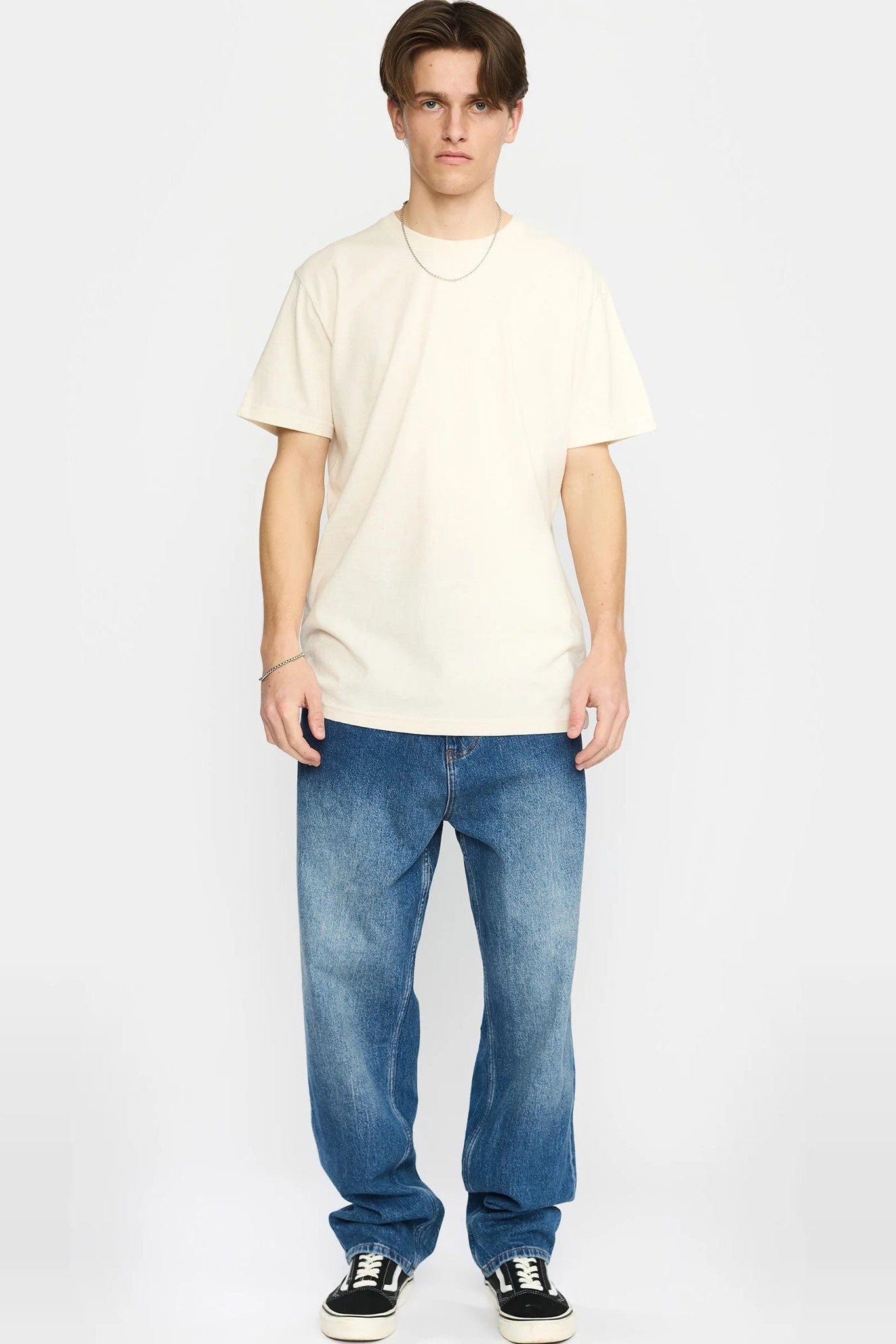REVOLUTION - 1051 Regular T-Shirt - Offwhite Melange - BACKYARD