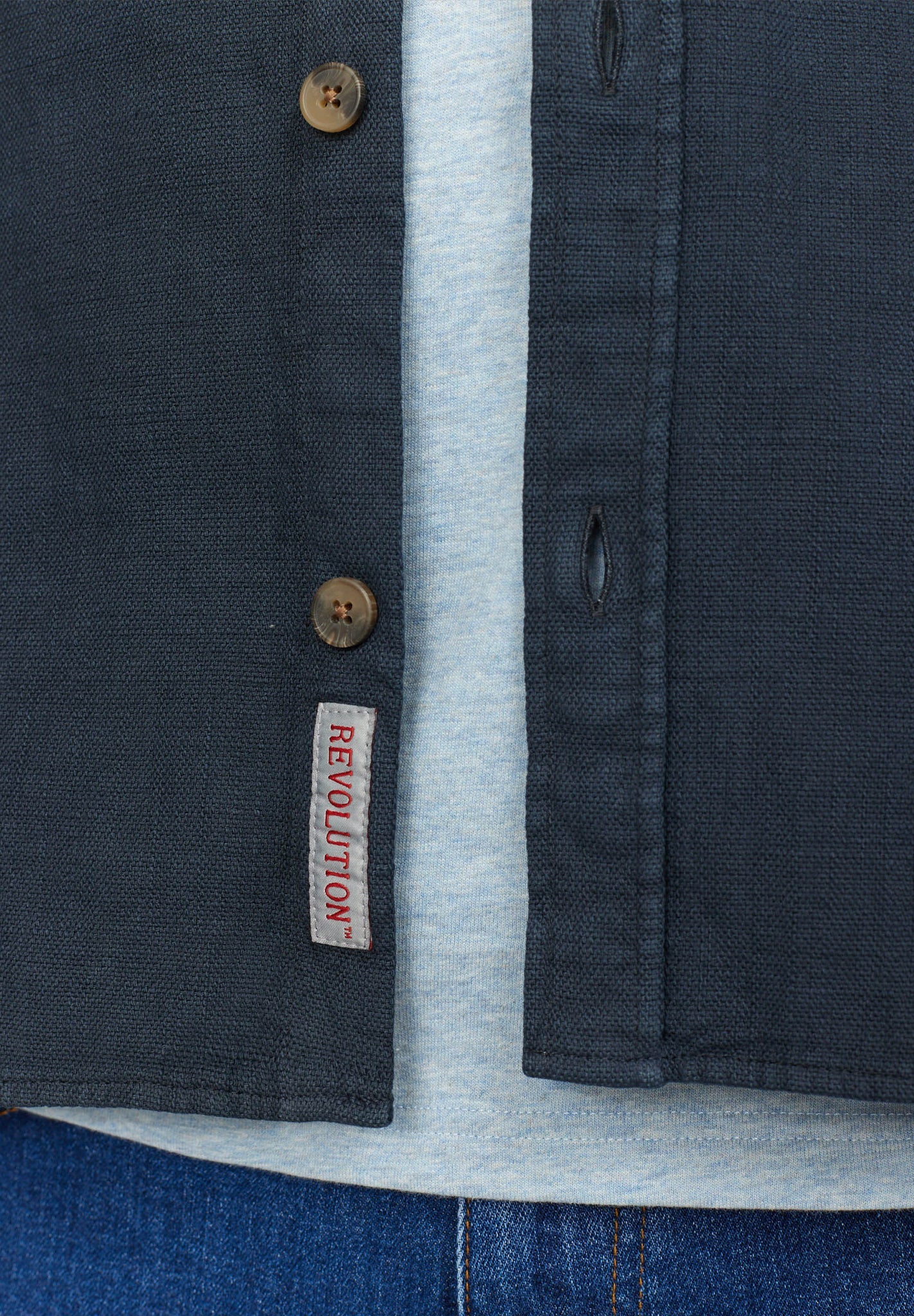 REVOLUTION - 3997 Casual Overshirt - Navy - BACKYARD