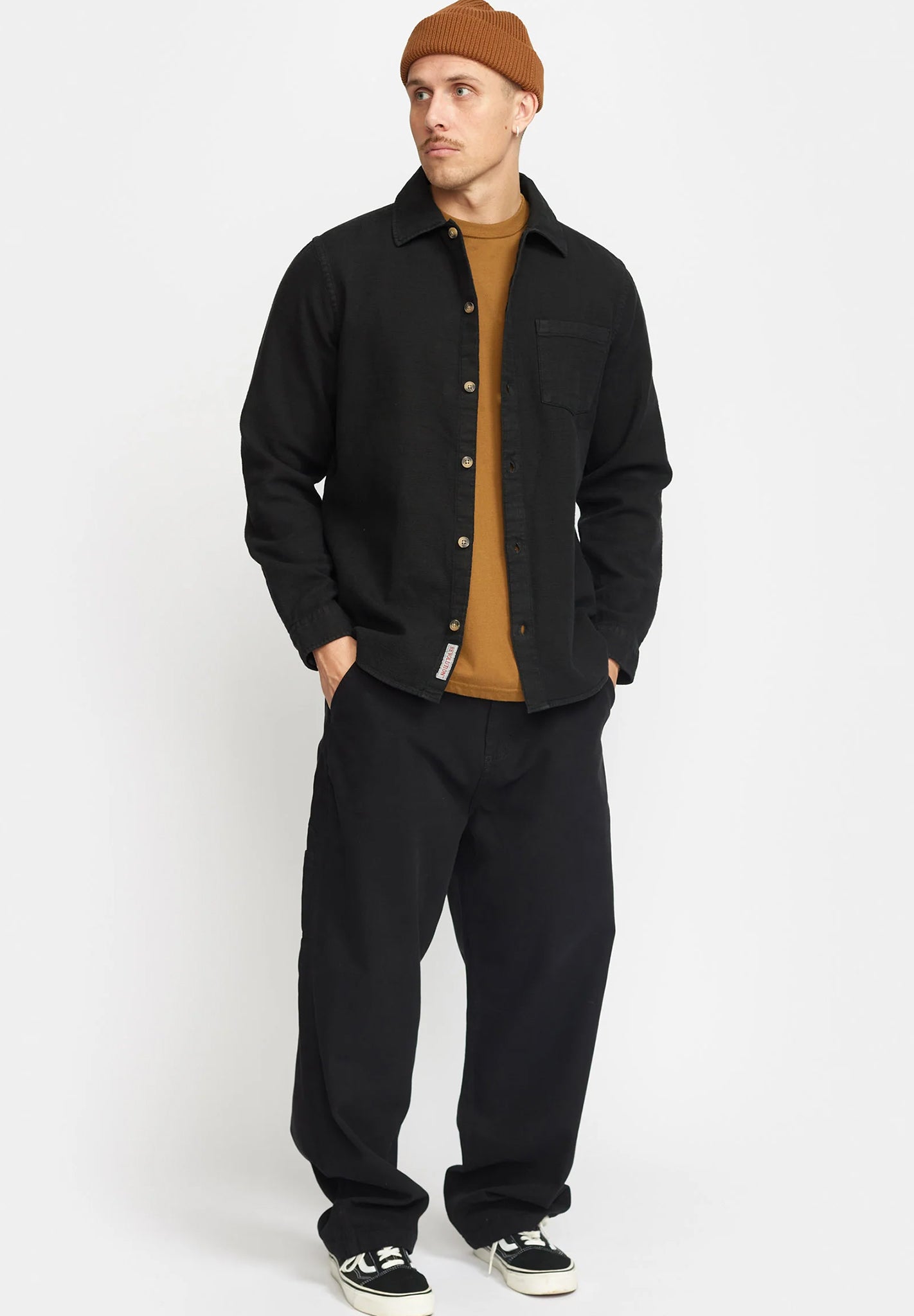 REVOLUTION - 3997 Casual Overshirt - Black - BACKYARD