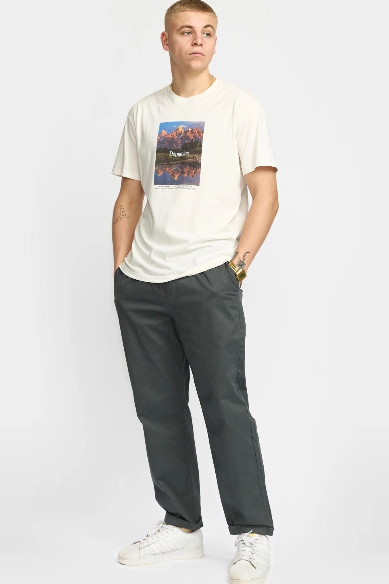 REVOLUTION-5871 Casual Trousers-Darkgrey-BACKYARD