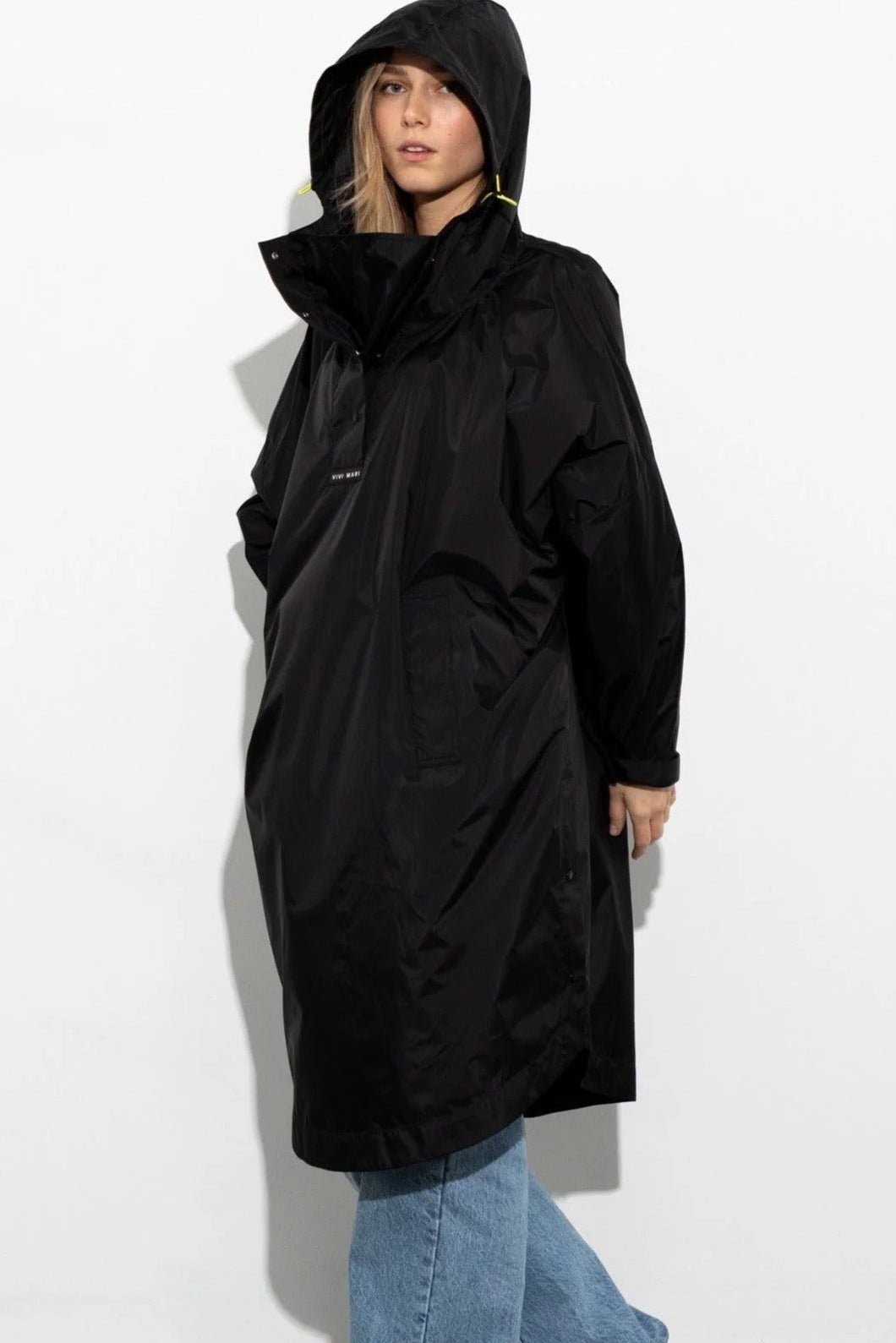 VIVI MARI-Raincoat Solid-Black-BACKYARD