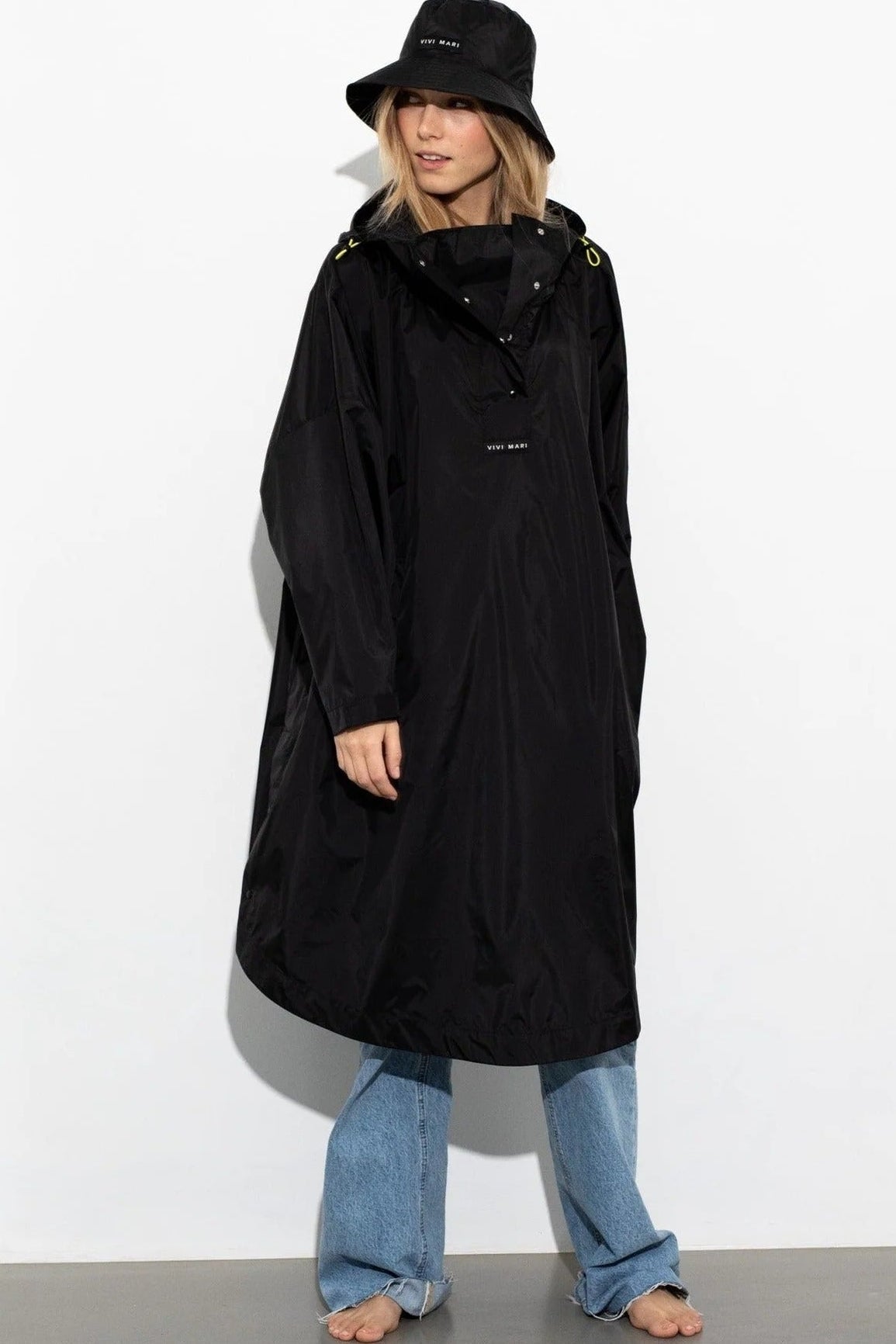 VIVI MARI-Raincoat Solid-Black-BACKYARD
