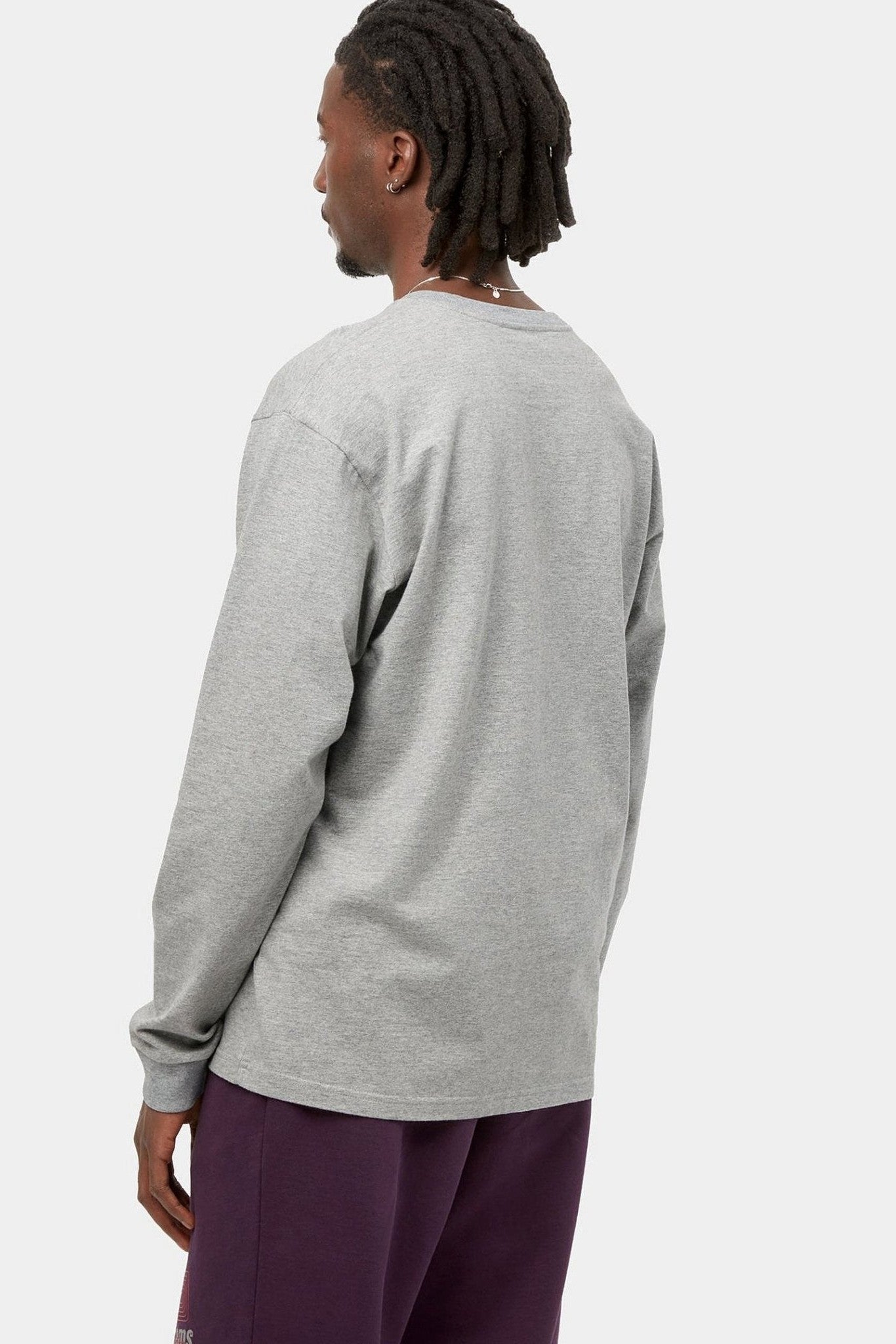 CARHARTT WIP - L/S Chase T-Shirt - Grey Heather Gold - BACKYARD